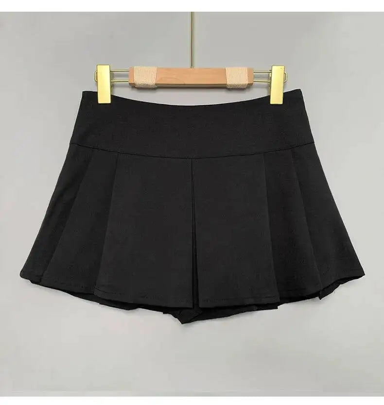 WOMENGAGA Korea Style Sexy Slim High Waist Strap A-line Half Length Skirt Fashion Women Skorts JK Sweet 2023 New  OW3W