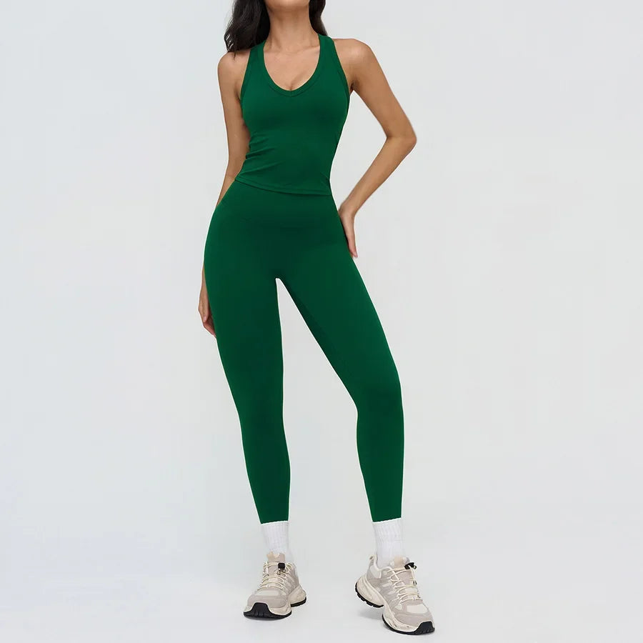 Yoga Clothes Set 2PCS Gym Crop Top Women Outfits Sports Bra High Waist Legging Fitness Suit Running Workout Tracksuit Sportswear