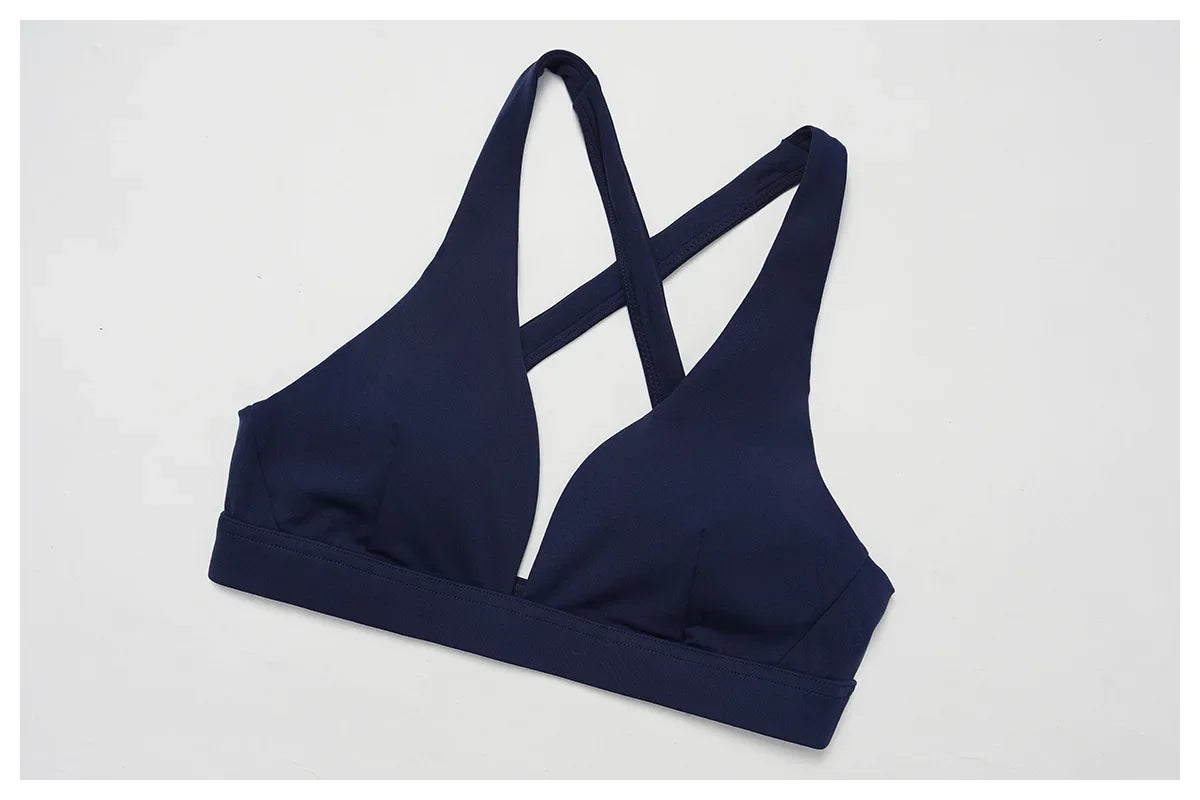 Sexy Gym Top Women Sports Bra Running Back Cross Push Up Yoga Bra Breathable Sports Underwear Women Fitness Workout Top Women