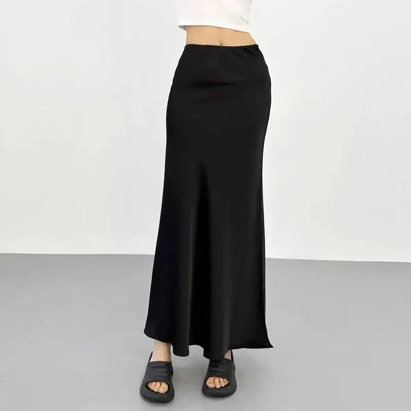 2026 Summer New High Waist Wrap Hip Slim Half Length Skirt Women Design Sense Niche Leisure Solid A-line Fishtail Skirt V38V