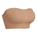 Women's Strapless and Wire-free Bandeau Bra with Full Cup Thin Mold Padding Non-slip Silicone Seamless Bra Plus Size Underwear