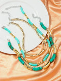 3 pieces/set Bohemian Acrylic Bamboo Beads Choker Necklace Set for Women Chunky Tube Necklaces 2024 Accessories Jewelry