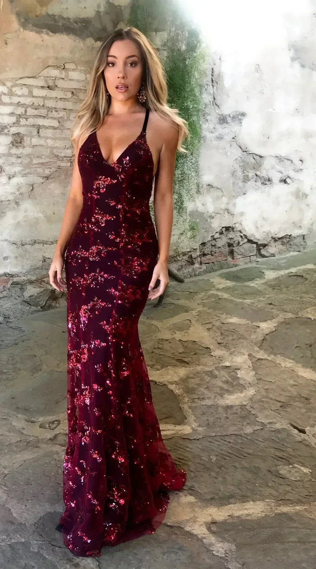 Women Dresses Sleeveless V Neck Pullover Sequins Party Dress Vestidos Formal Floor Length Sexy Wrap Breast Backless Slim