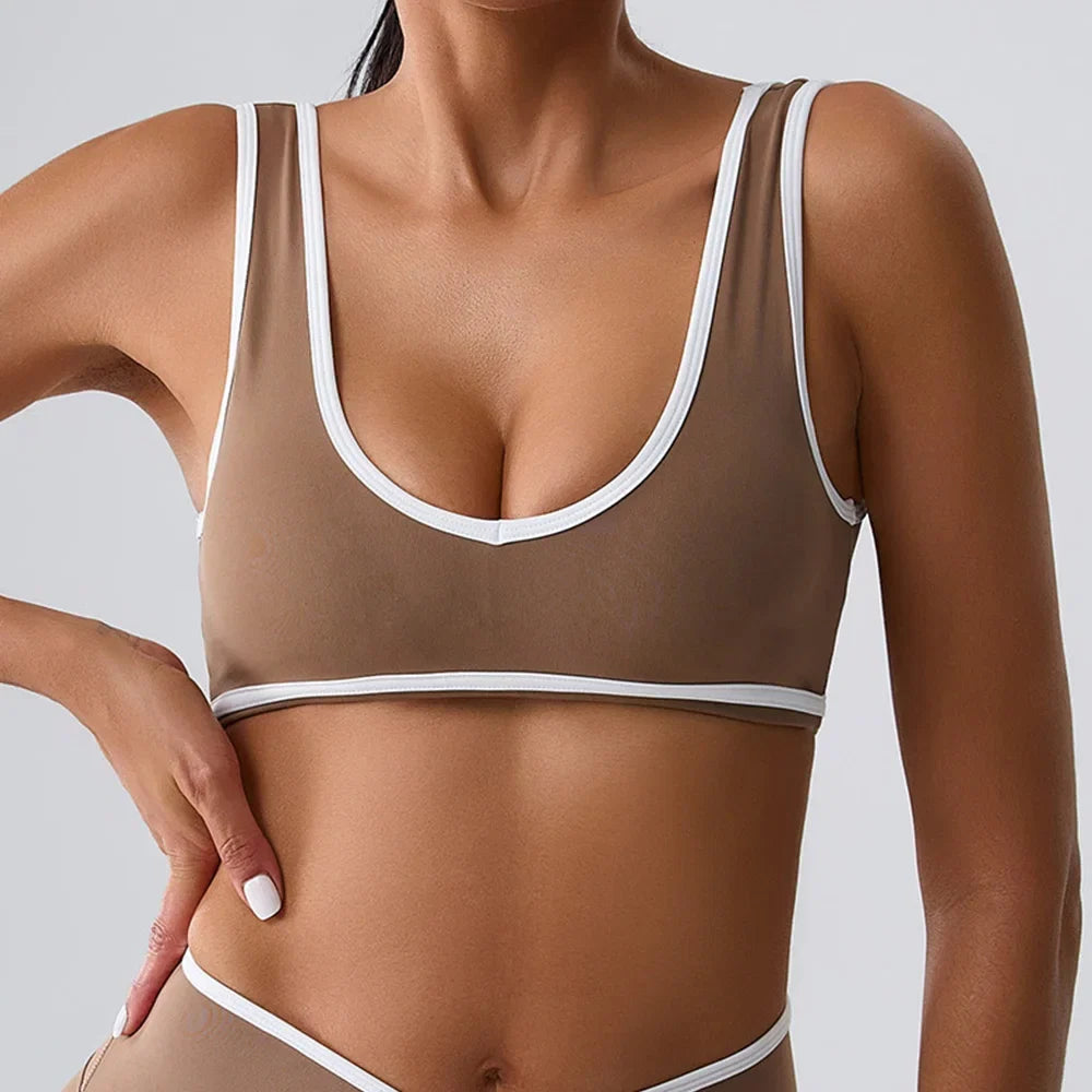 Women Sport Bras Splicing Fitness Tank Breathable Women Underwear Yoga Tops Bra Crop Top Gym Wear Women Push Up Workout Clothes