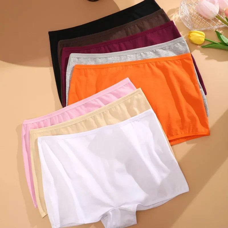 3PCS/SET Women Panties Cotton Seamless High waist Boxer shorts Female Solid Color Briefs Cozy Lingerie Intimate Underpants XS-XL