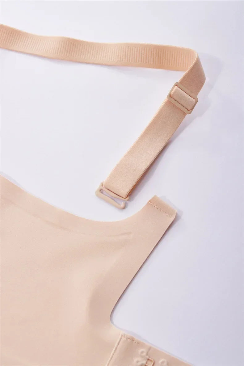 Wireless Comfortable Bra Large Cup Seamless Anti-Sagging Back Smoothing Underwear Soft Women's Hollowed-Out Full Cover Bras