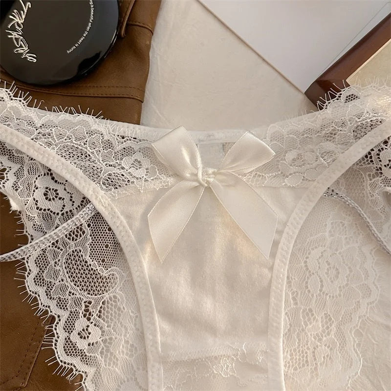 Girls Sexy G String Lace Panties Women Rhinestones Underwear Briefs Hollow Out Thong Transparent Lingerie Intimates