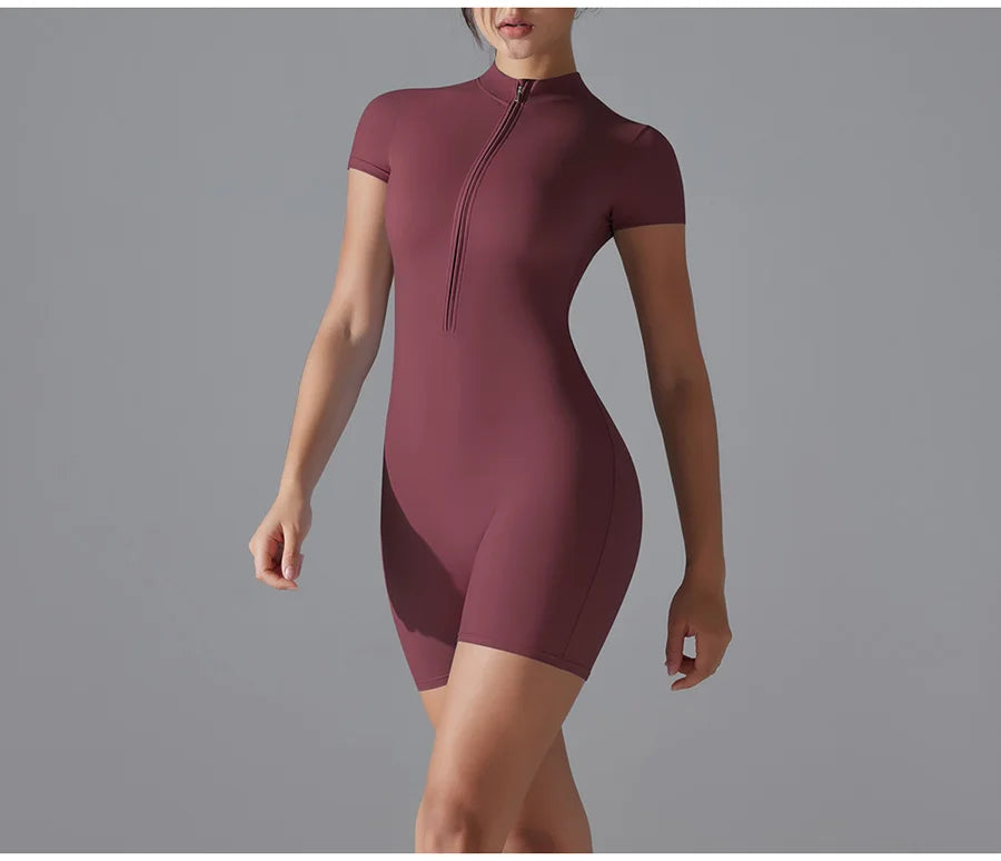 Yoga suit women jumpsuit One-Piece Suit short sleeved shorts Gym Push Up Workout Clothes Fitness Bodysuit Sportswear Tracksuit