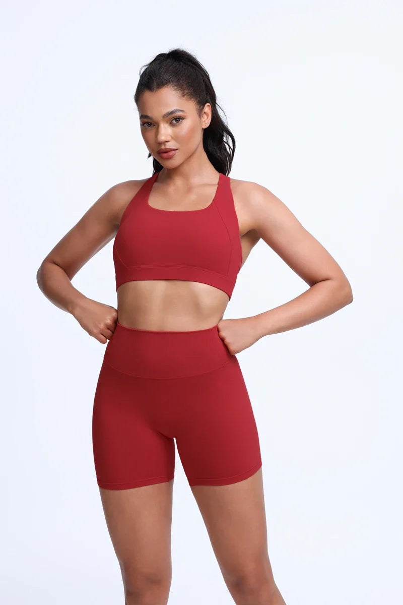 DIAS FIT JOY Cloud feeling wide shoulder strap cross beauty back removable padding sports bra Pilates cycling fitness