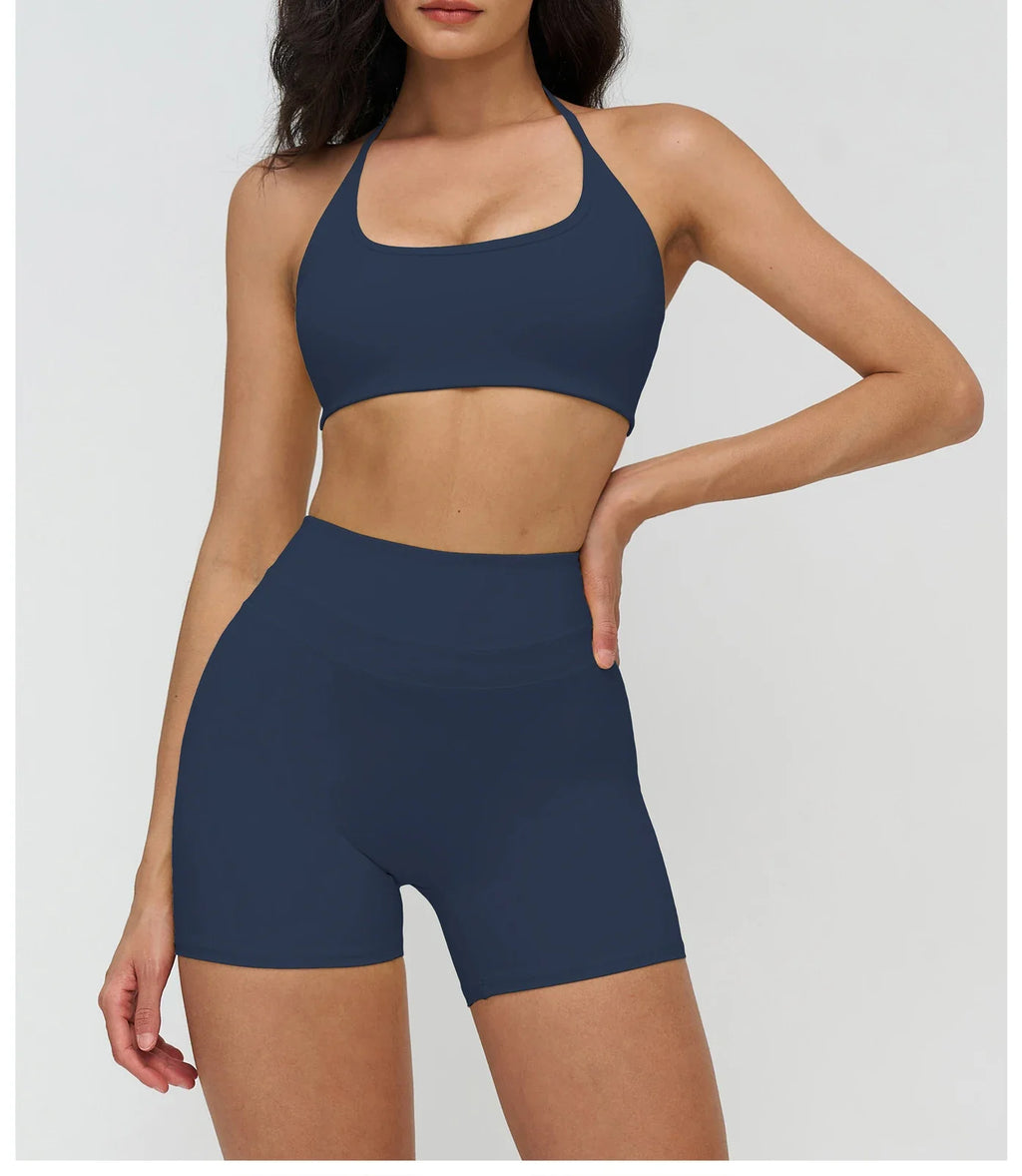 Sexy Gym Top Women Sports Bra Running Hanging Neck Yoga Bra Breathable Sports Underwear Women Fitness Push Up Workout Top Women