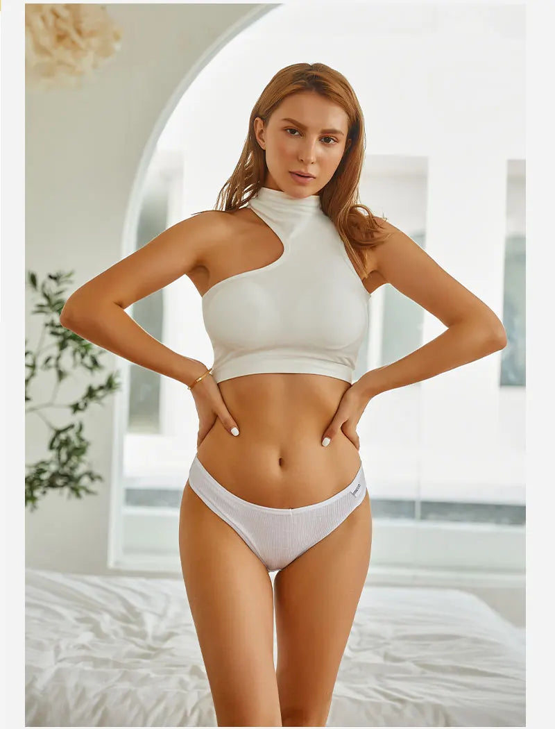 3PCS/Set Women Cotton Briefs Panties Ladies Sexy Solid Color Low Waist Underwear Female Soft Breathable Intimates Lingerie 2024