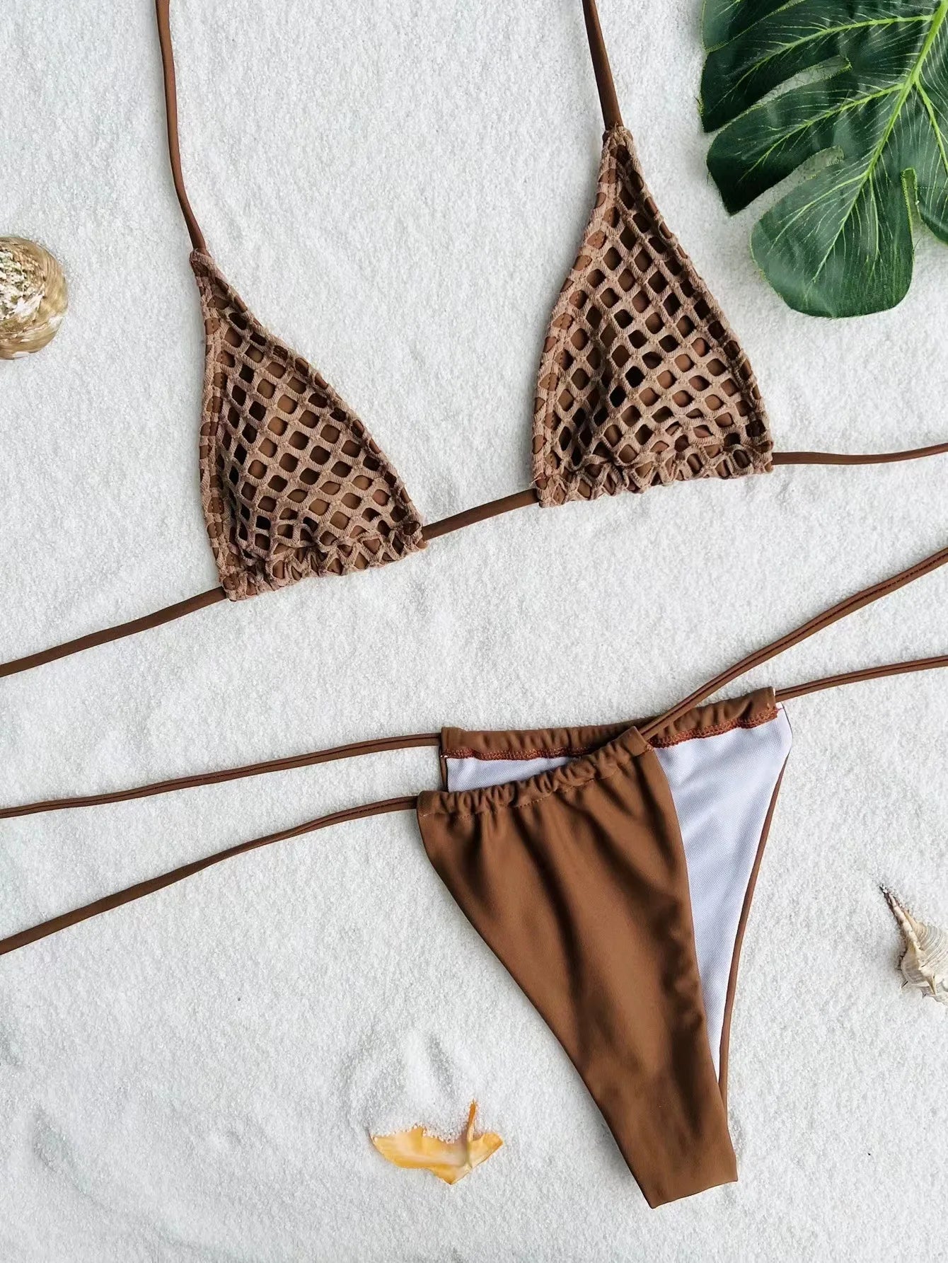 2026 Summer New Sexy Hollow Out Bikini 3 Piece Set Solid Spaghetti Strap Tops + Laced Upunderpants + Skirt Swimwear Swimsuit