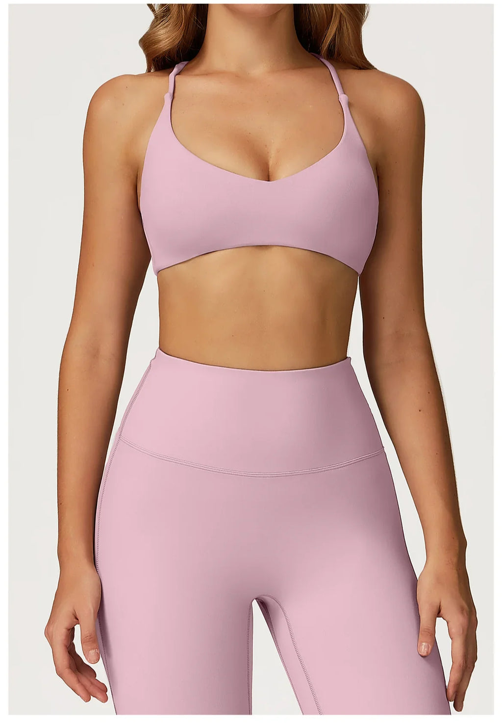 Summer U-Shaped Multi-Strap Cross Back Women Pilates Fitness Sports Bra Top Gym Yoga Athletic Tight Workout Jog With Chest Pad