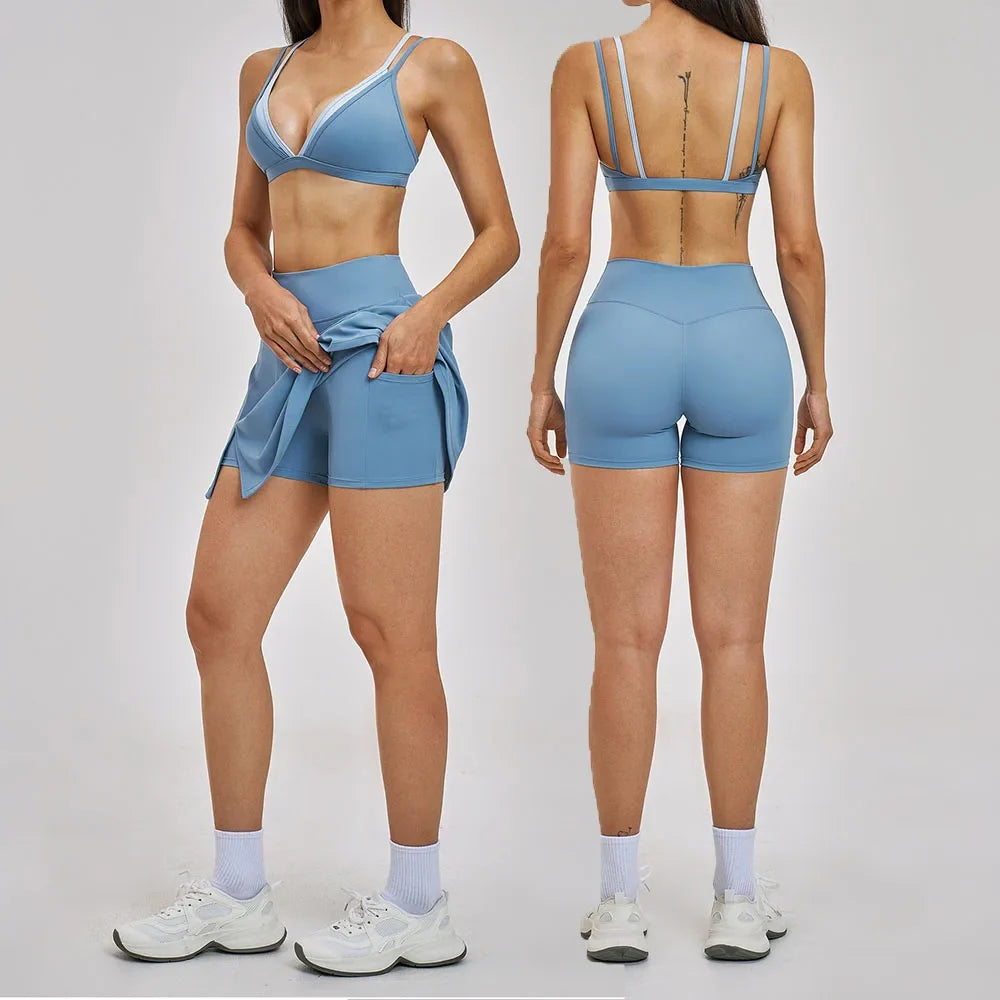 2 Piece Yoga Set Women's Tracksuit Athletic Wear Gym Clothes Female Workout Push Up Clothes Sports Bra Leggings Suit Fitness Set
