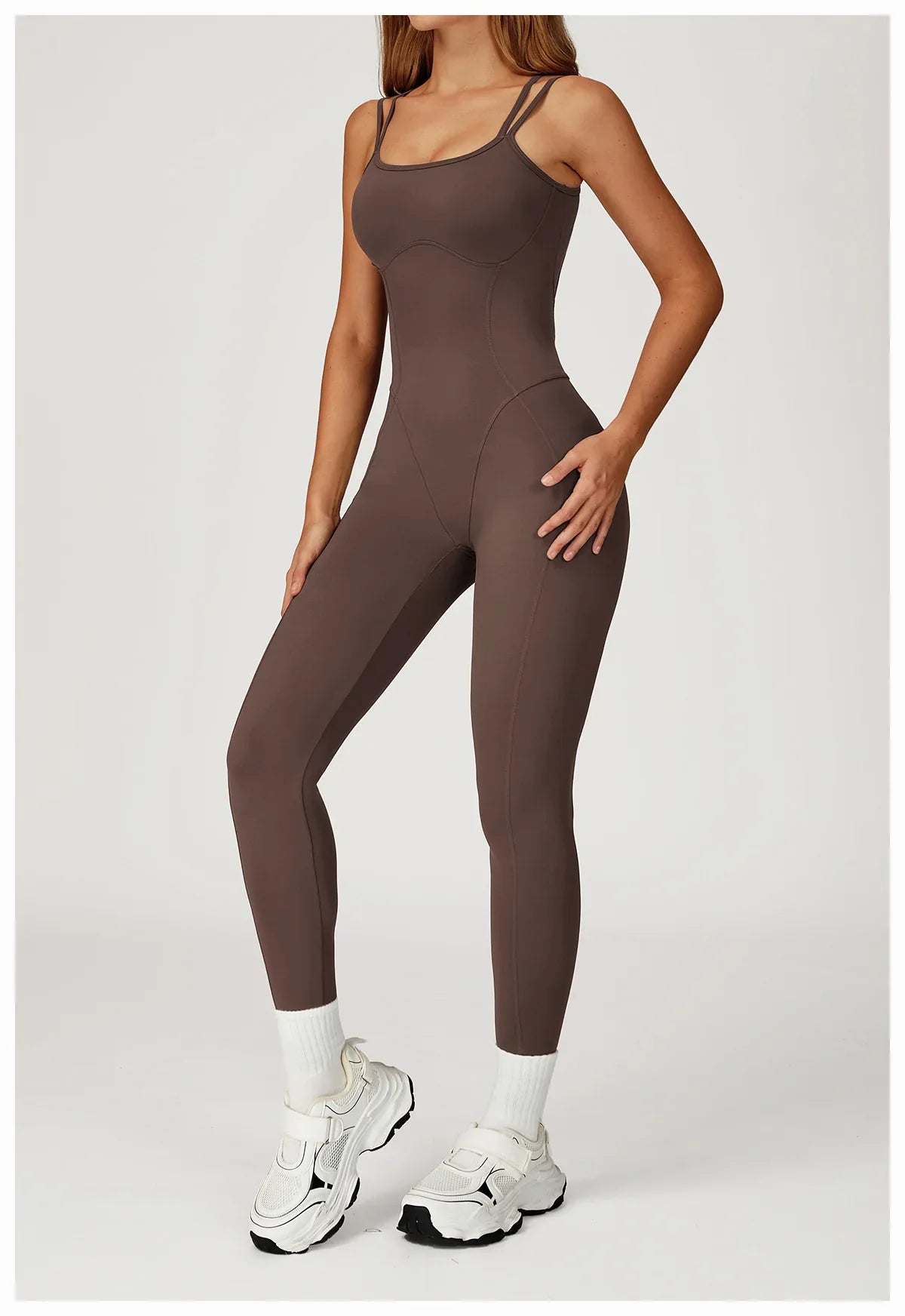 Hearuisavy Female Jumpsuit Long Elegant Sports Bodysuit Woman Gym Clothes Strappy Fitness Overalls Push Up Pilates Yoga Leotard