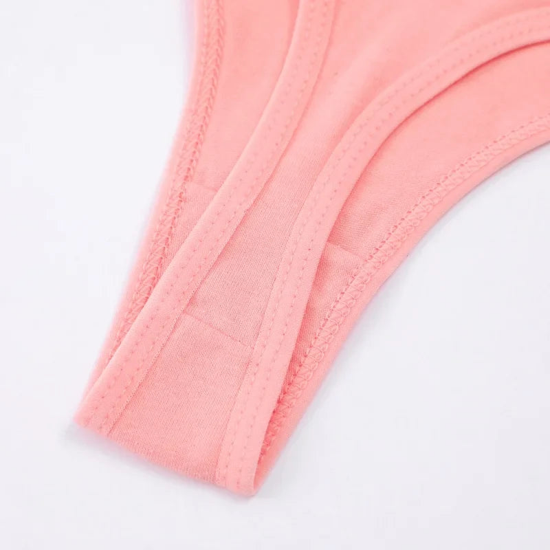 5Pcs/Set Women Thongs Cotton Panties Plus Zise Underwear Sexy G-String Low Waist Briefs Underpants Comfortable Lingerie S-XL