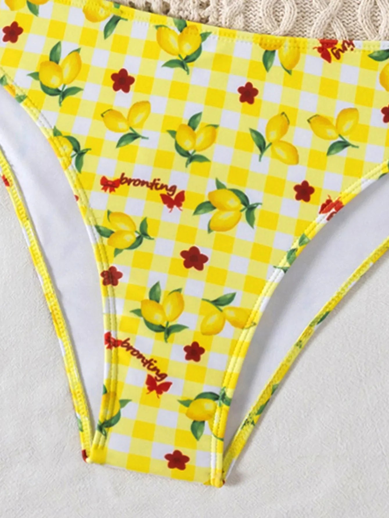 2025 New Women's Black Ground White Dot Printed Swimsuit Halter Neck Low Waist Bikini Set For Summer Female Swimwear Brazilian