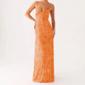 Elegant Sequin Beaded Women Maxi Dresses Flower Embroidery Sleeveless Party Cami Dress Summer Criss Cross Spaghetti Strap Dress