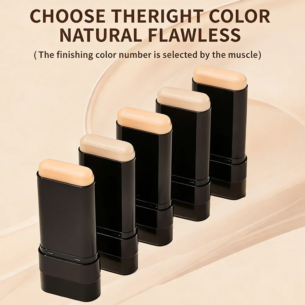 Dual-Head Foundation Stick | Built-in Brush, One-Step Application & Touch-Up, Lightweight & Long-Lasting, No Cakey