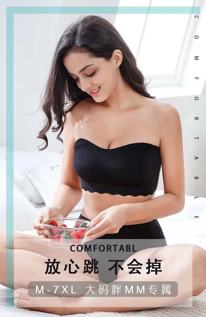 Push Up Bras for Women Underwear Invisible Strapless Bralette Large Size Brassiere Thin Mold Cap Bra 5XL 6XL Soutien Gorge Femme