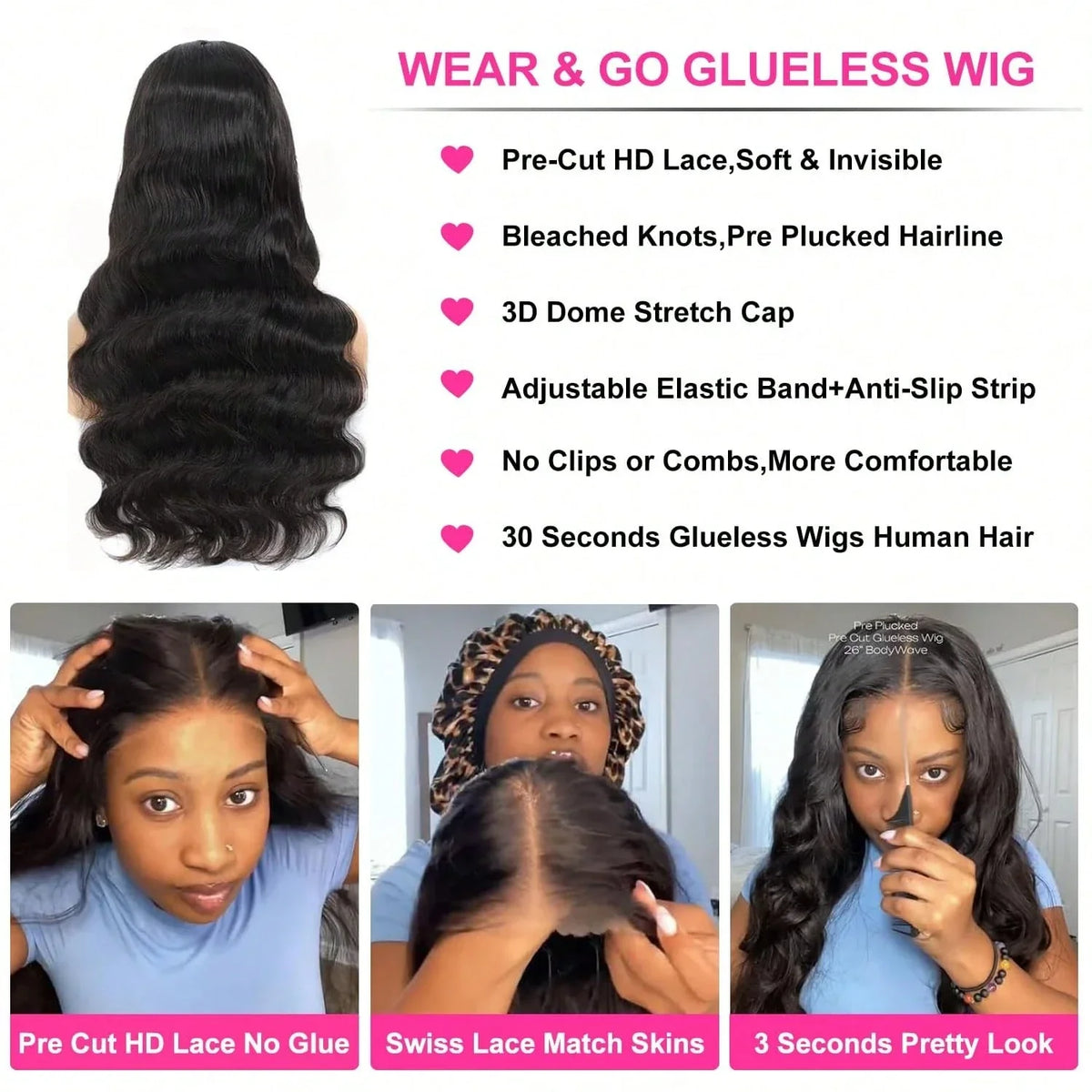 13x4 HD Transparent Lace Front Wigs For Women 34 Inch Body Wave Human Hair Wig 250% Density Pre Plucked Lace Frontal Wig