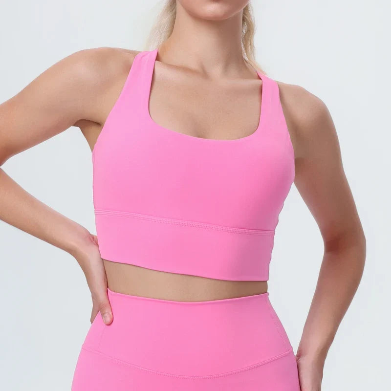 DIAS FIT JOY Yoga bra Naked feel cross back sports bra yoga clothes women's Cycling running fitness top