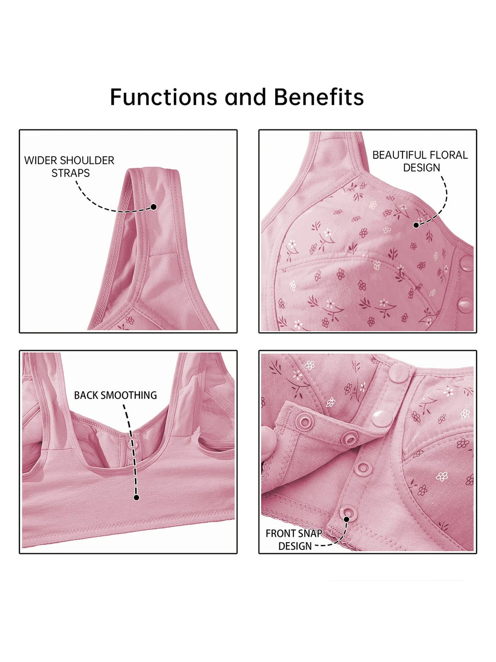7pcs Elegant Lace Push Up Bras Set for Plus Size Women, Seamless Breathable Lace Bras, All-Day Wear, Multi-Occasion Lingerie