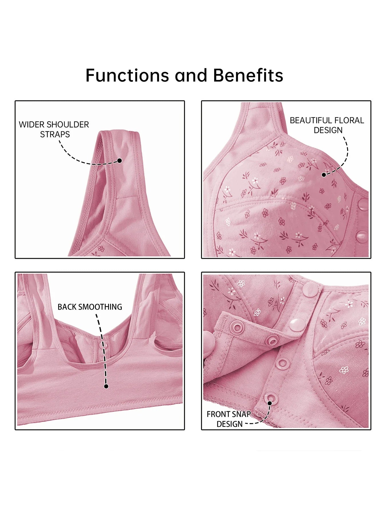 7pcs Elegant Lace Push Up Bras Set for Plus Size Women, Seamless Breathable Lace Bras, All-Day Wear, Multi-Occasion Lingerie