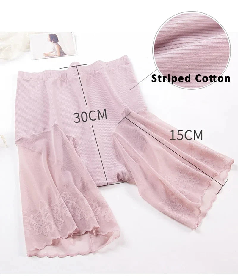 60-115 KG Plus Size Safety Short Pants Summer Women Seamless Underskirt Shorts Anti Rub Thigh Boyshorts Sexy Lace Women Boxers