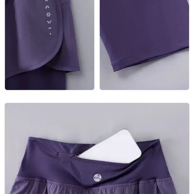 DRUR Yoga Shorts Women Summer Five-Quarter Athletic Shorts Elastic Waist Running Workout Short Leggings For Ladies Sport Shorts