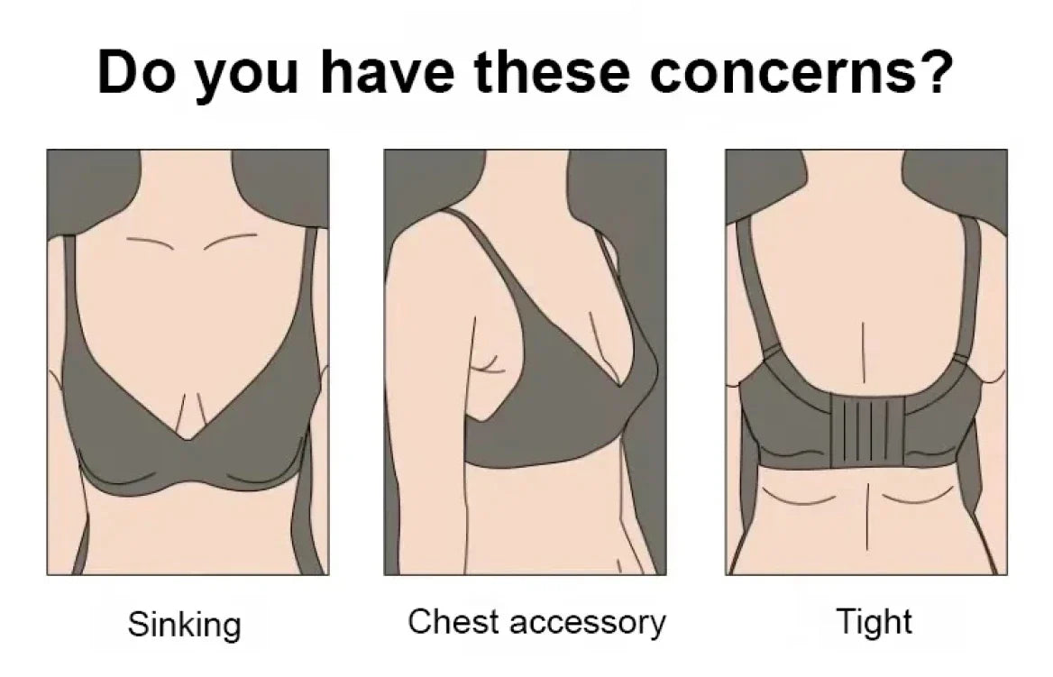 Women's Large Breasts Underwear Wide Shoulder Invisible Corset Antibump Thin Underwear Full Cup Vest Traceless Bra with Bra Pads