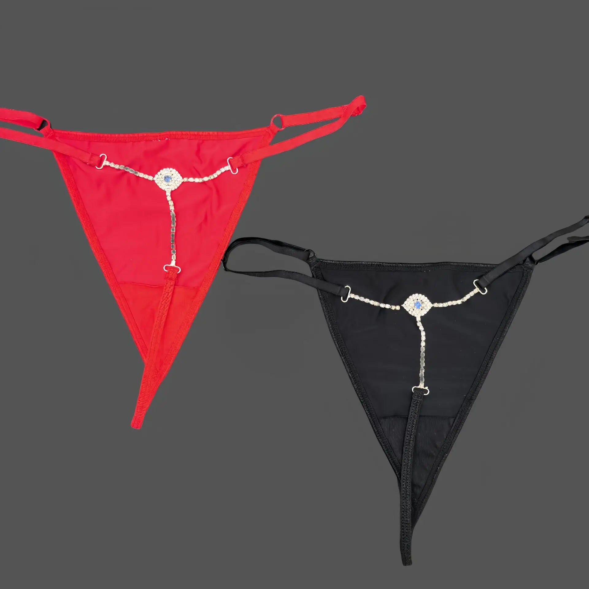 Rhinestones Metal Chain Sexy Women Panties Gem G String Girls Briefs Thong Lace Erotic Female Underwear Low Waist Intimates