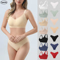 7pack of Color Women's Seamless Wireless Sports Bras Panties Set - Soft Push-Up Design Everyday Basic Lingerie Free Shipping