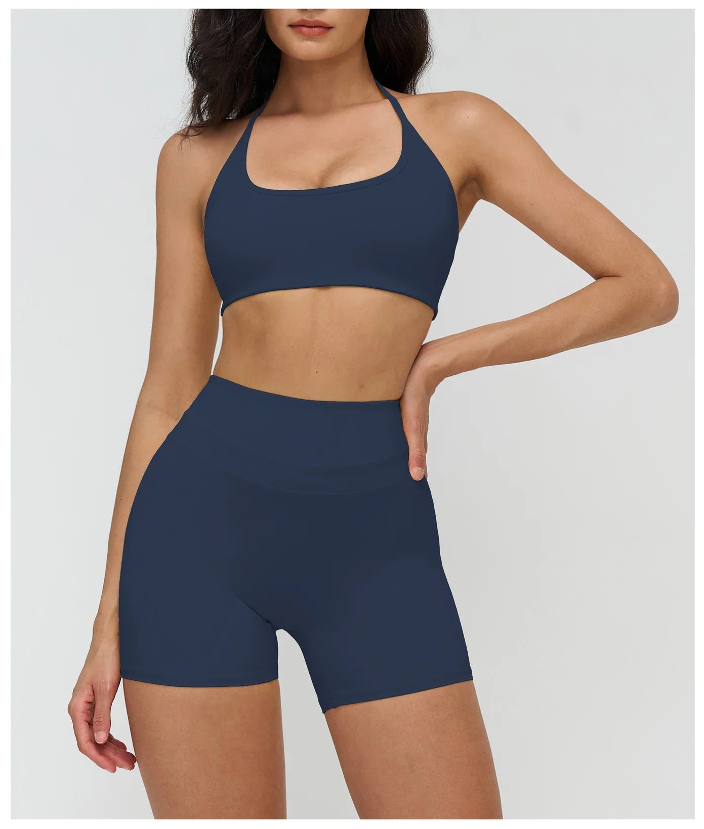 Neck Hanging Sports Bra High Support Women Push Up Bra Summer Gym Clothes Fitness Halter Top Quick Dry Running Workout Underwear