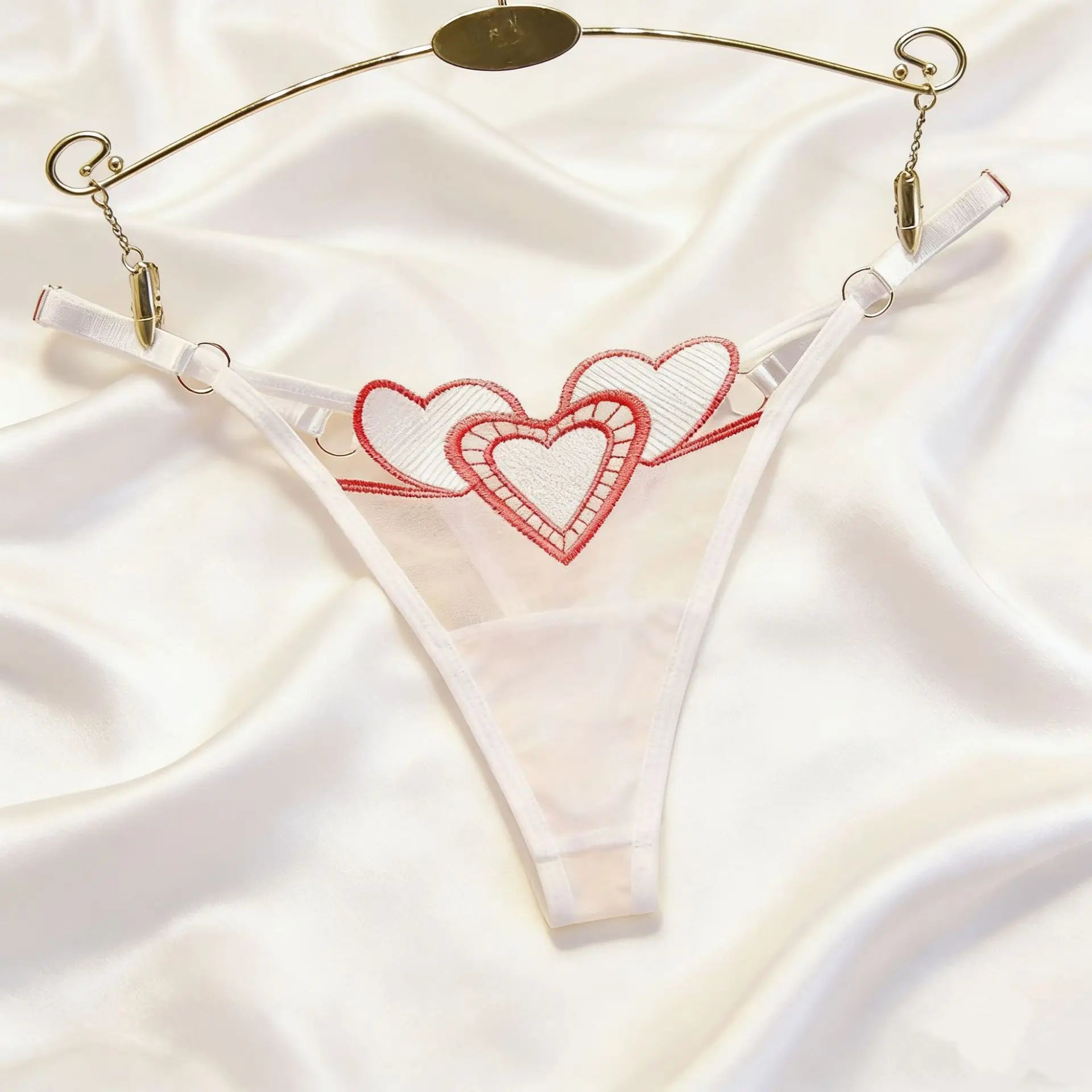 Embroidery Heart Thin Sexy Girls G String Thong Panties Women Briefs Hollow Out Transparent Underwear Female Lingerie