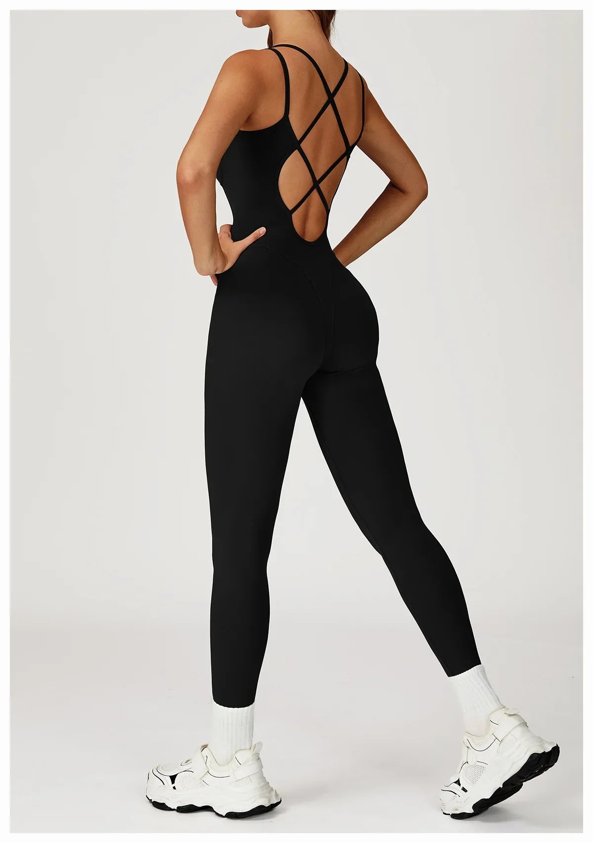 Hearuisavy Female Jumpsuit Long Elegant Sports Bodysuit Woman Gym Clothes Strappy Fitness Overalls Push Up Pilates Yoga Leotard