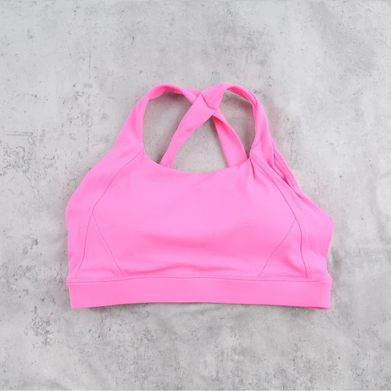 DIAS FIT JOY Cloud feeling wide shoulder strap cross beauty back removable padding sports bra Pilates cycling fitness