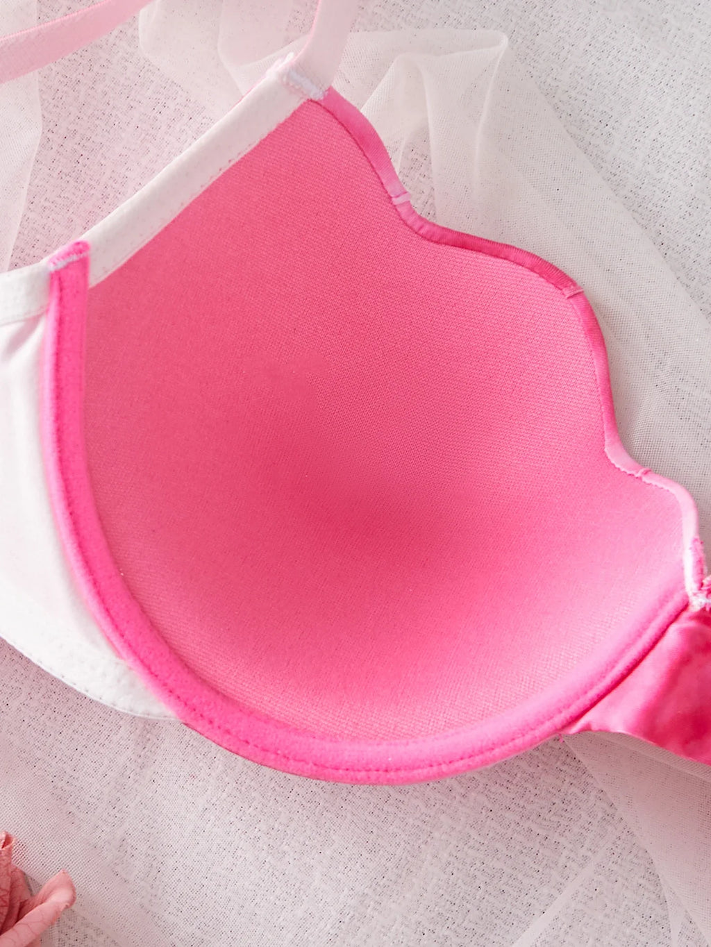 Women's Pastel Gradient Push up Bra Vertical Rib Shell Thin Cup Sexy Bra Comfort Underwire Lingerie Top