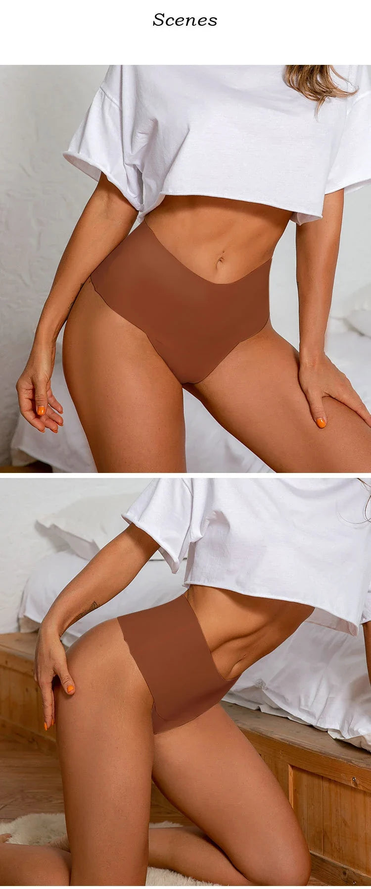 Ice Silk Women Panties Sexy Thong Briefs Yoga Seamless G String Quick Drying Underwear Simple Mid Waist Traceless Thin Sports