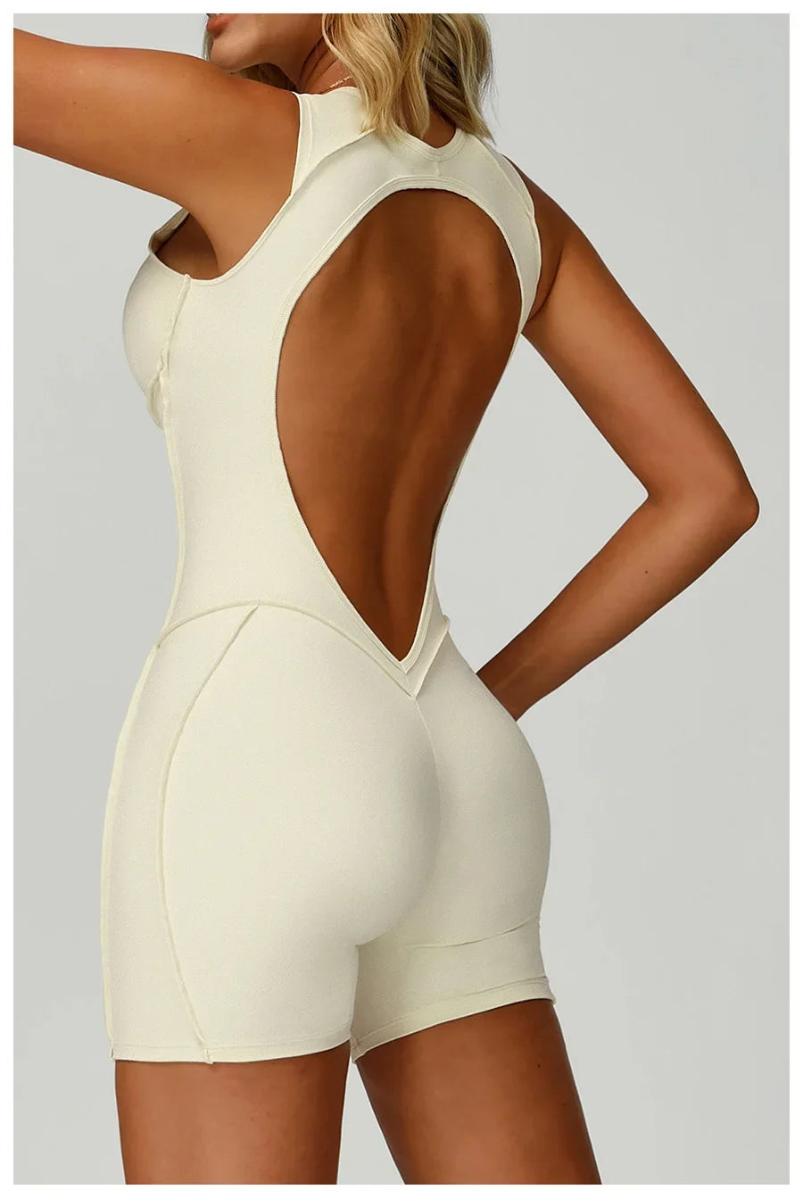 New Seamless Yoga Jumpsuits Sports Fitness Hip-lifting Backless Shorts One-piece Workout Gym Leggings Tracksuits for Women