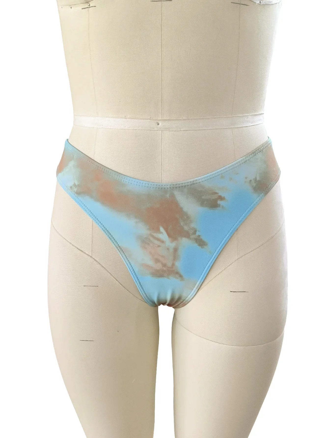 Sexy Blue Tie Dye Gradient Bikini Set 2026 Women Ruffle Push Up Crop Top High Waist Swimsuit Beach Bathing Suit 2 Piece Swimwear