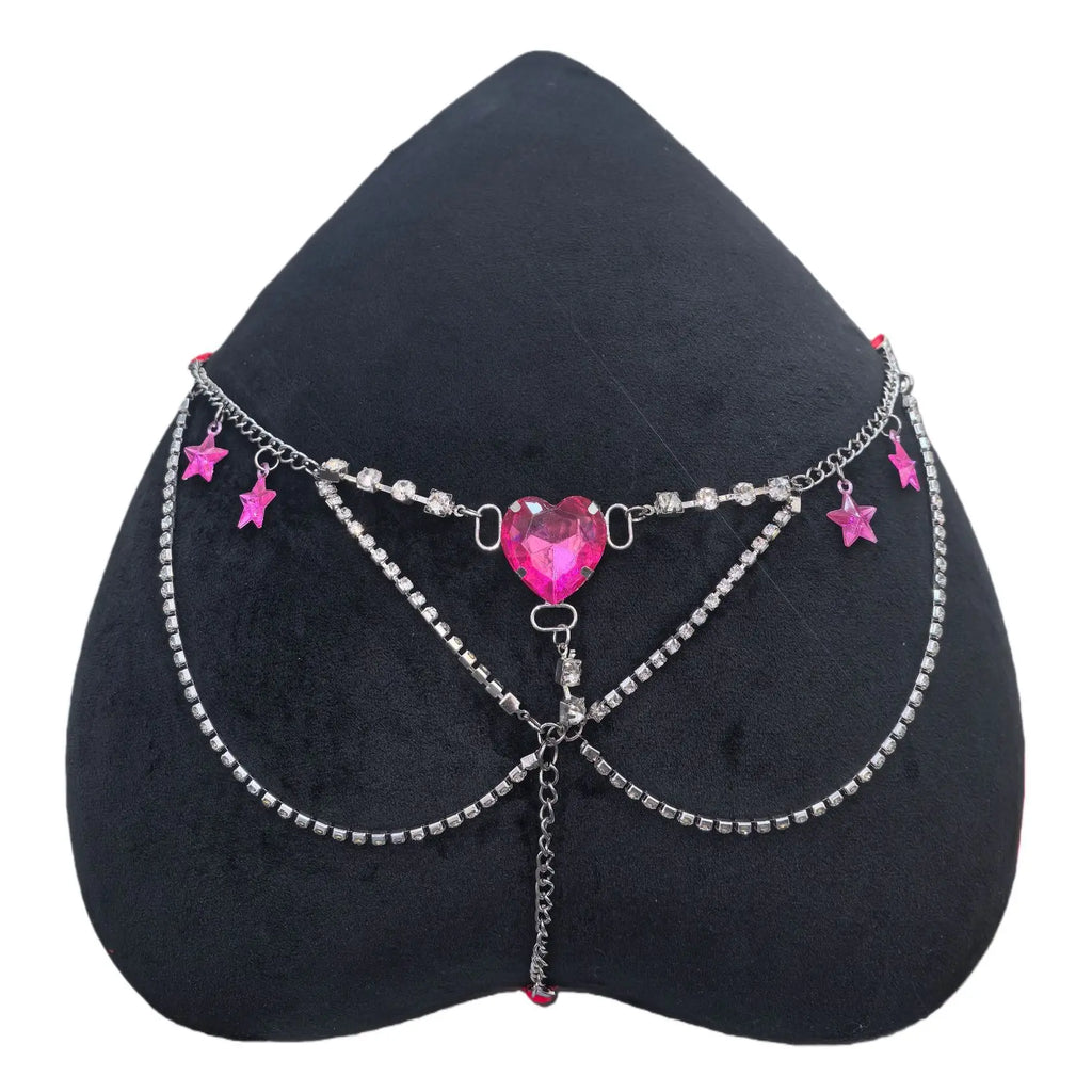 Rhinestones G String Girls Metal Chain Sexy Women Panties Gem Briefs Thong Lace Erotic Female Underwear Low Waist Intimates