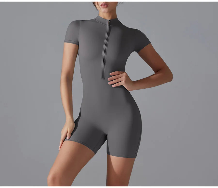 Yoga suit women jumpsuit One-Piece Suit short sleeved shorts Gym Push Up Workout Clothes Fitness Bodysuit Sportswear Tracksuit