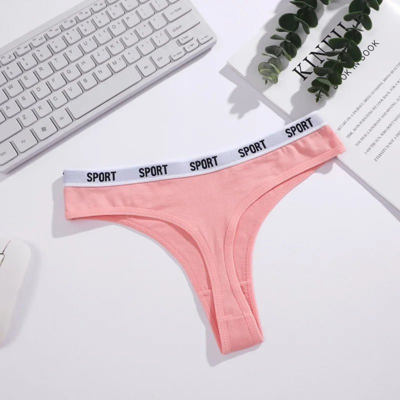 5Pcs/Set Women Thongs Cotton Panties Plus Zise Underwear Sexy G-String Low Waist Briefs Underpants Comfortable Lingerie S-XL