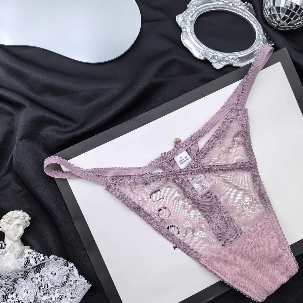 Girls Sexy G String Panties Women Lace Briefs Hollow Out Underwear Thong High Quality Transparent Underpants Lingerie Intimates