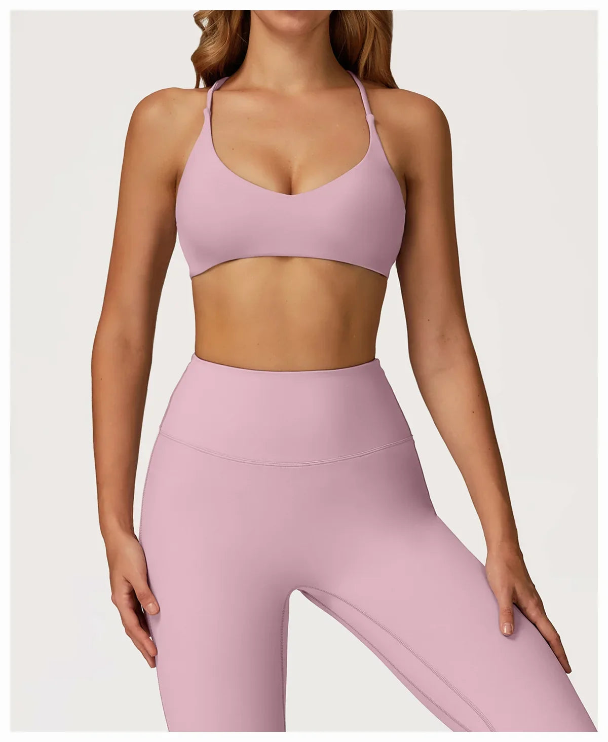 Summer U-Shaped Multi-Strap Cross Back Women Pilates Fitness Sports Bra Top Gym Yoga Athletic Tight Workout Jog With Chest Pad