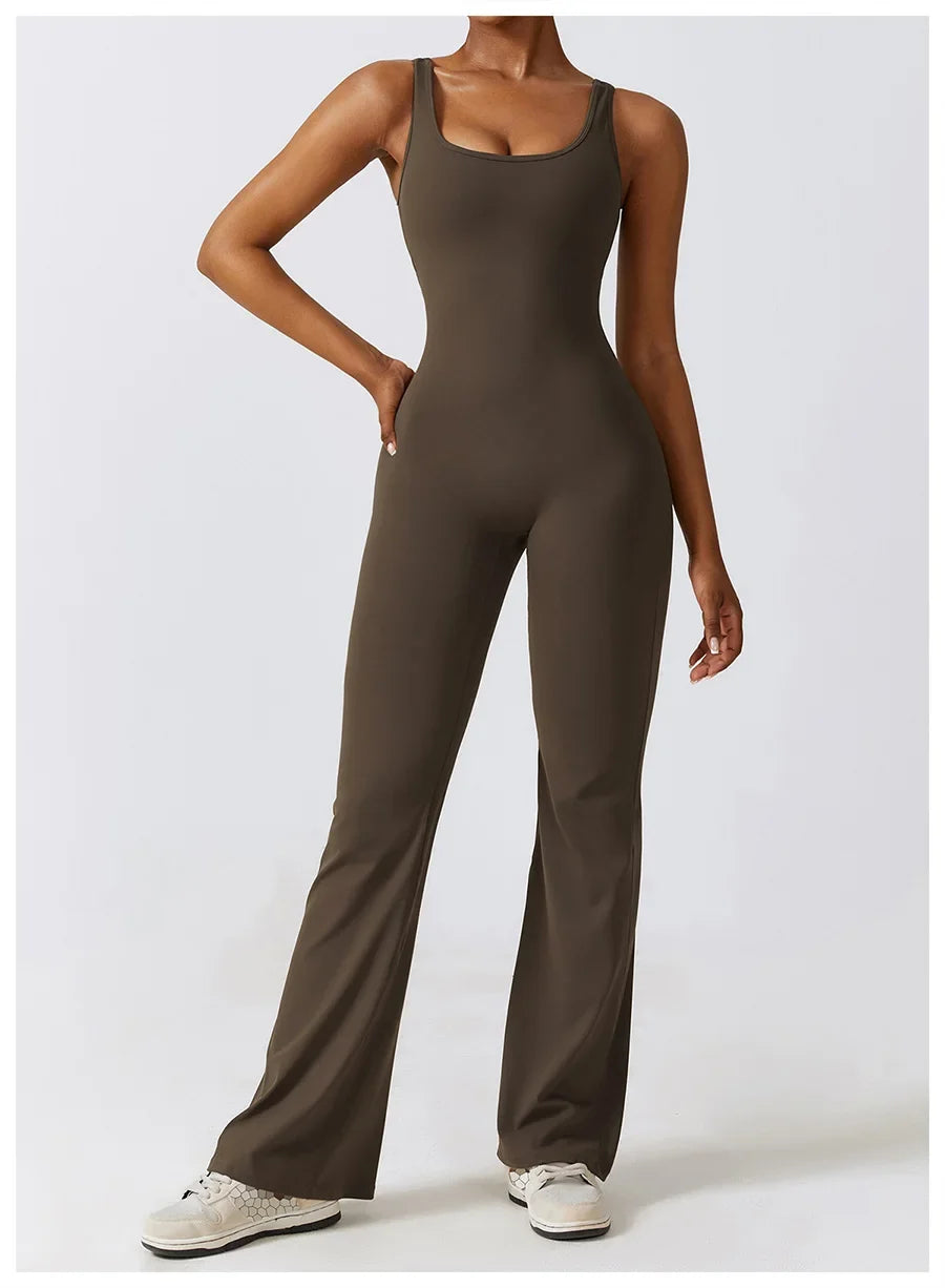 Women Sexy Back V Jumpsuit Gym Set Training Yoga Suit Sportswear Sports Jumpsuit Fitness Rompers Stretch Workout Bodysuits 8260