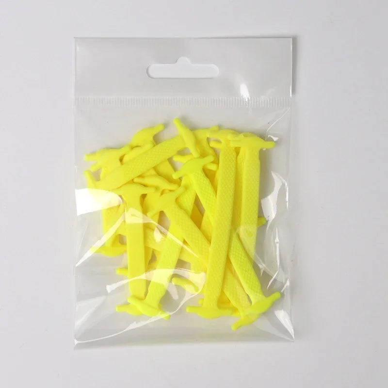 16pcs Lazy Shoelace Silicone Quick Lace Elastic Women Men No Tie Kids Adult Sneakers Lacing Shoelace Buckle Shoes Accessories