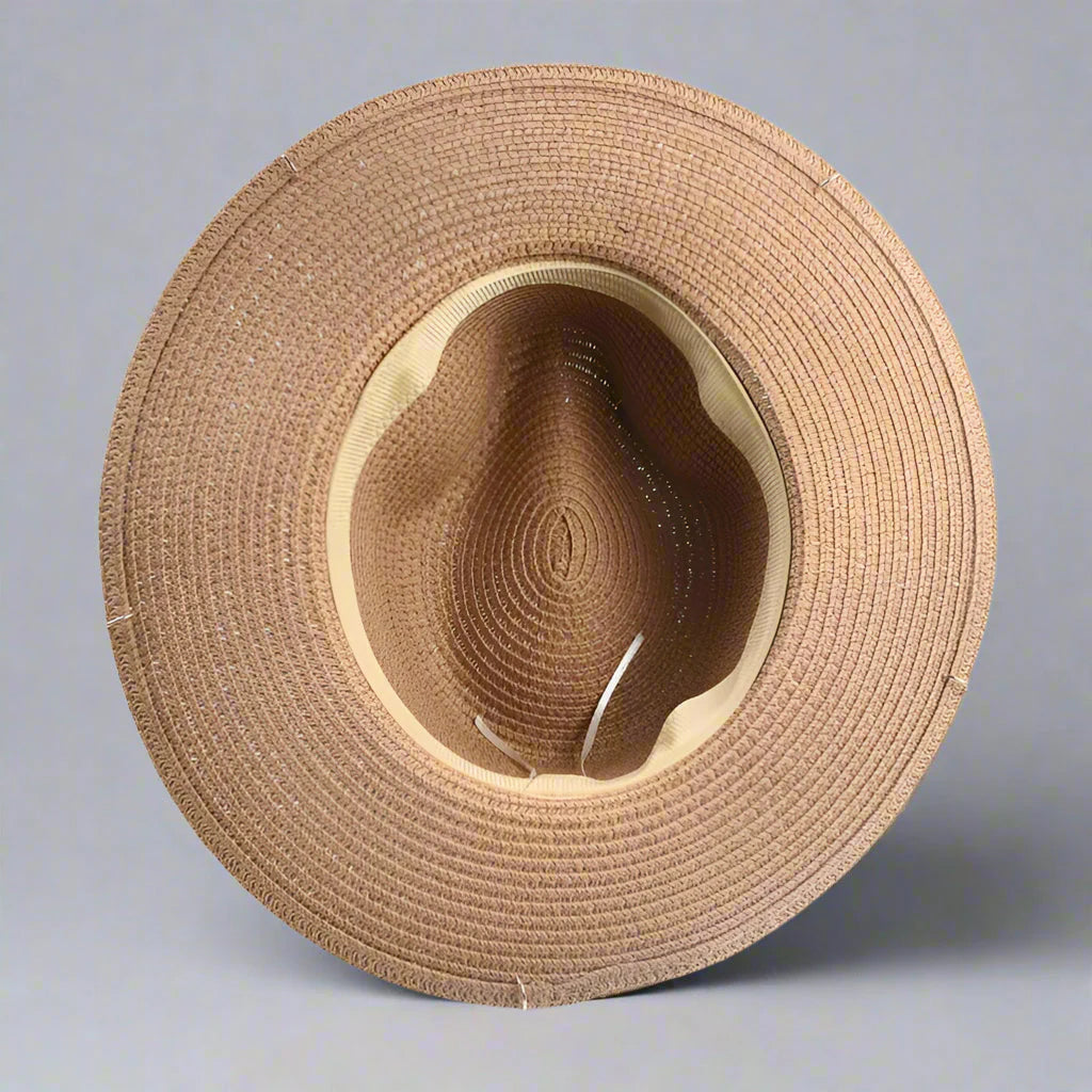 Unisex Metal Letter Straw Panama Hat