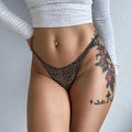 Ice Slik Low Waist Girls G String Leopard Flower Women Panties Sexy Briefs Thong T-back Underwear Female Lingerie Size S-XL
